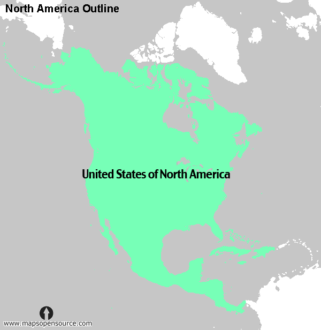 Map  of the United States of North America (USNA).